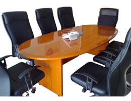 mesas de juntas para oficina con chapa de madera natural y poliester